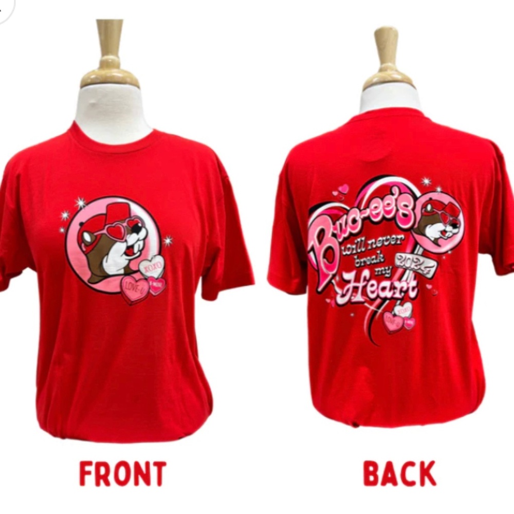 NWT Buc-ees Valentines Shirt Youth XS
